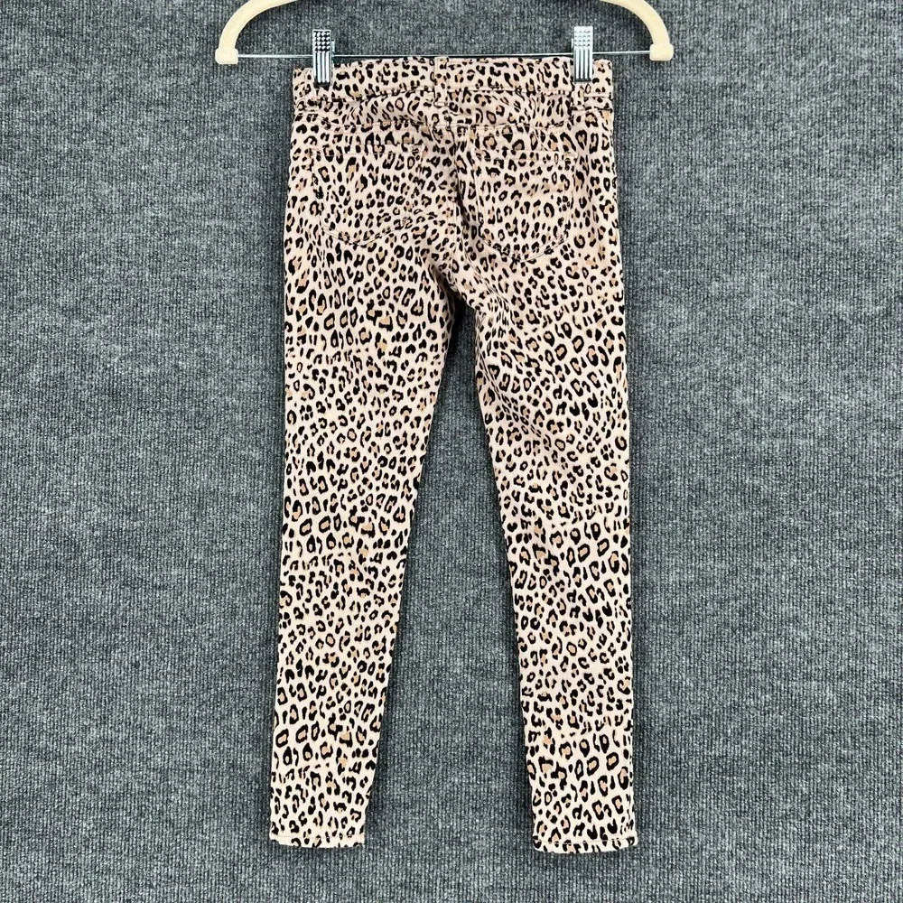 Gap Girls 7 Jeans Stretch Jeggings Leopard Print Skinny Adjustable Waist